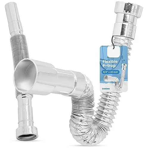 Siphon Waschbecken 6/4 x 40 mm Flexibel Abfluss Geruchsverschluss Abflussrohr Röhrensiphon für Küchenspüle Küche spülbecken Badezimmer