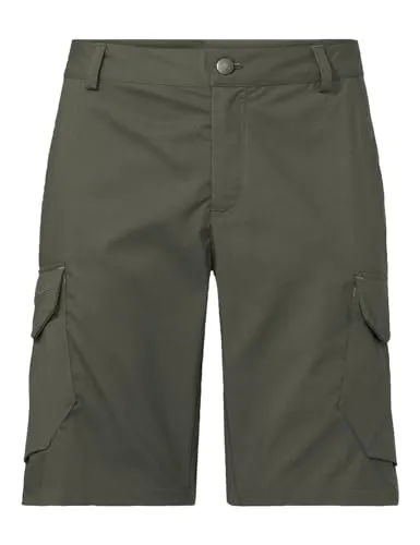 VAUDE Herren Mens Neyland Cargo Shorts - Khaki, 50 EU - Wanderhosen mit Gürtelschlaufen, 2 Eingrifftaschen, 2 aufgesetzten Beintaschen und 1 Gesäßtasche - ideal für Outdoor-Abenteuer.