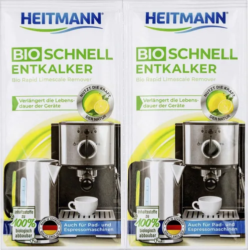 Heitmann Entkalker 3362, Bio Schnell-Entkalker, Entkalker-Pulver, für 2 Anwendungen, 50g