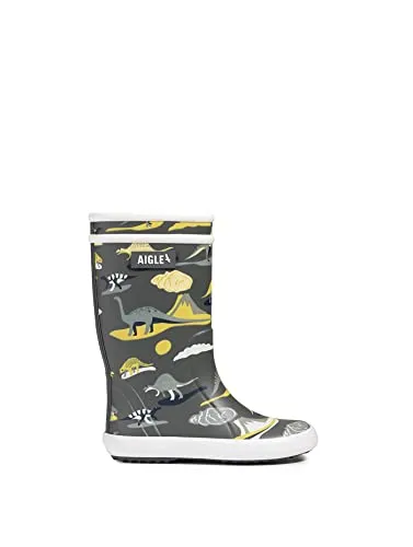 Aigle Unisex Kinder Lolly Pop Play2 Gummistiefel - Mehrfarbig Dino, 25 EU - Gummistiefel für Kinder, mit buntem Dinosaurier-Design für fröhliche Abenteuer im Freien.
