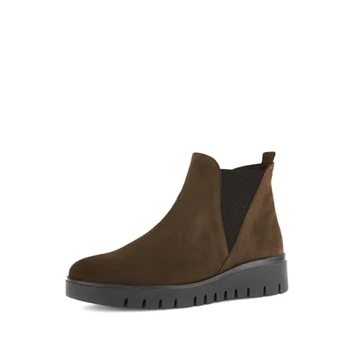 Gabor Damen Chelsea Boots, flache Stiefeletten in Whisky (Mel.), Größe 42 EU / 8 UK - Elegante Chelsea Boots für Damen, gefertigt aus hochwertigem Lackmaterial. Ideal für den Übergang, mit komfortablem Reißverschluss und modischer TR-Sohle.