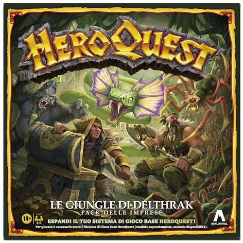 Avalon Hill, HeroQuest, Dschungel-Pack von Delthrak | Rollenspiele | Ab 14 Jahren | Für 2-5 Spieler | Zum Spielen benötigen Sie das HeroQuest Basis-Spielsystem (Italienisch)