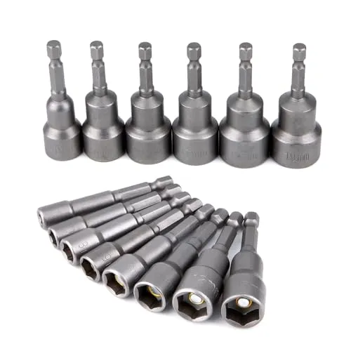 Stück Steckschlüssel Set,6-19mm Magnetische Stecknuss Set Nuss Set,Sechskantschrauben Bits für Mutter Nüssen,Sechskant Stecknuss Adapter Steckschlüsselsatz 1/4 Zoll für Bohrer,akkuschrauber 14