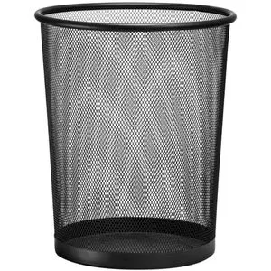 D.Rect Papierkorb 9151, schwarz, rund, aus Metalldraht, 19Liter