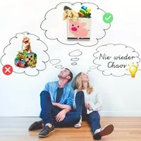 Lifeney Aufbewahrungsbox Grüner Dino, braun, 33x33x33cm 833099