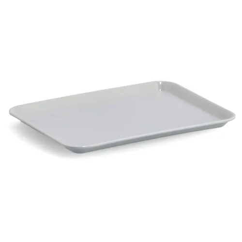 Serviertablett aus kratzfestem Kunststoff, grau, 24 x 18 cm