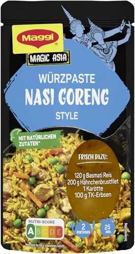 MAGGI Magic Asia Würzpaste für Nasi Goreng Style (Ohne Konservierungsstoffe, Vegetarisch), 1er Pack (1 x 65g)