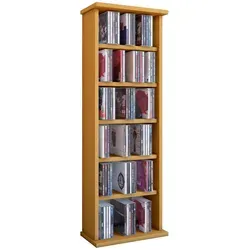Mid.you CD-Regal Buche, 5 Fächer - Kompaktes CD-Regal mit 5 verstellbaren Fächern für ca. 150 CDs oder 65 DVDs, modernes Design in Buche, ideal für Wohnzimmer und zur individuellen Gestaltung.