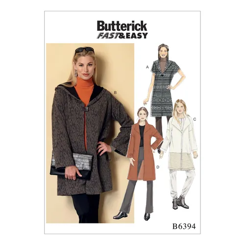 Schnittmuster Mantel Butterick B6394 ZZ L-XXL (Gr. 42-50) Deutsche Anleitung
