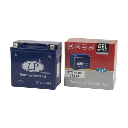 LANDPORT Gel Roller- u. Motorradbatterie GTX14-4 (YTX14-BS GEL) - Wartungsfreie Gel-Batterie mit 12 Ah für Offroad Motorräder und Roller, ideal für zuverlässige Starts und hohe Leistung bei jedem Wetter.