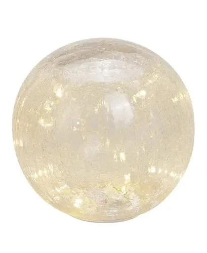 Dekorative Kugel aus Glas, mit Lichtdekor, LED Kugel, Home Deko, Wohnraumdekoration versch. Farben & Größen (Klar, 20 cm)