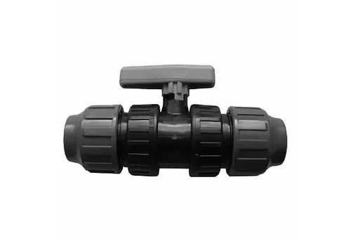 Kugelhahn mit PE Verschraubung 40 mm - Sonstige Elektroinstallationsartikel, ideal für die sichere Steuerung von Wasserflüssen in PE-Rohrsystemen, UV-beständig und leicht zu montieren.