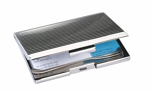 SIGEL VZ130 Visitenkarten-Etui, silber glänzend, Chrom, 21