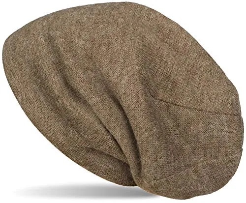 styleBREAKER weiche Feinstrick Beanie Mütze, Melange Optik, Slouch Longbeanie, Unisex 04024109, Farbe:Braun