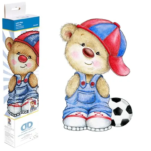 Diamond Dotz DD5-067 Let´s Play, ca. 25 x 23 cm groß, Diamond Painting, Malen mit Diamanten, funkelndes Bild zum Selbstgestalten, für Kinder und Erwachsene