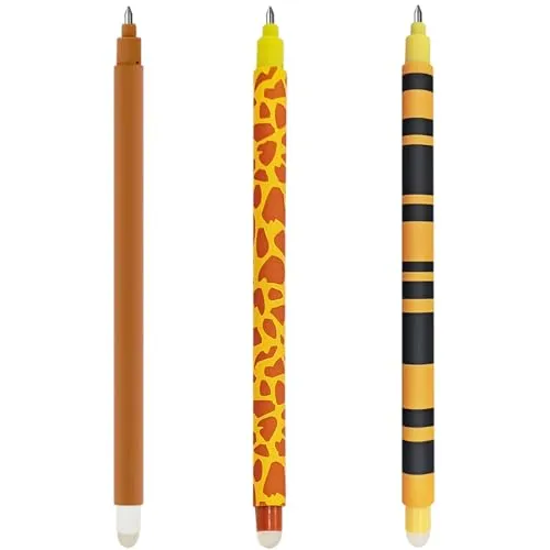 QRKPVHD Set mit Tier Gel-Radierstiften - Temperaturempfindlich, Kugel am Ende der Tinte ohne das Blatt zu verbrauchen Spitzendurchmesser 0,7 mm Corgi Giraffe Biene