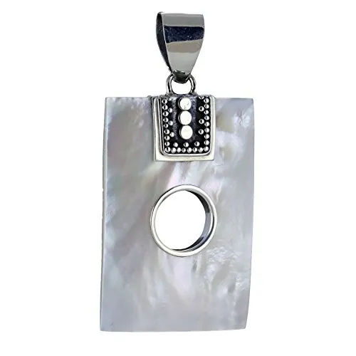 Island Piercings Edler 925er Silber mit Perlmutt Anhänger Kettenanhänger PS592