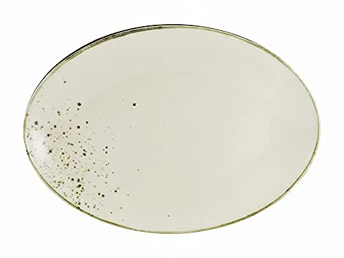 Platte NATURE COLLECTION - Beige Servierplatte (B 35 cm) - Servierplatten aus Steinzeug, spülmaschinenfest und mikrowellengeeignet, ideal für stilvolles Servieren.
