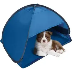 HACRAHO Pop Up Strand Sonnenzelt Mini Blau - Schnell aufstellbares Pop Up Sonnenzelt für Strand und Camping. Atmungsaktives Design mit Fensterbelüftung. Ideal für Haustiere und als Schattenplatz. Praktisch und tragbar, perfekt für den Sommer!