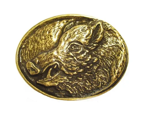 BELTINGER Gürtelschnalle Wildschweinkopf 4,0 cm in gold von BELTINGER