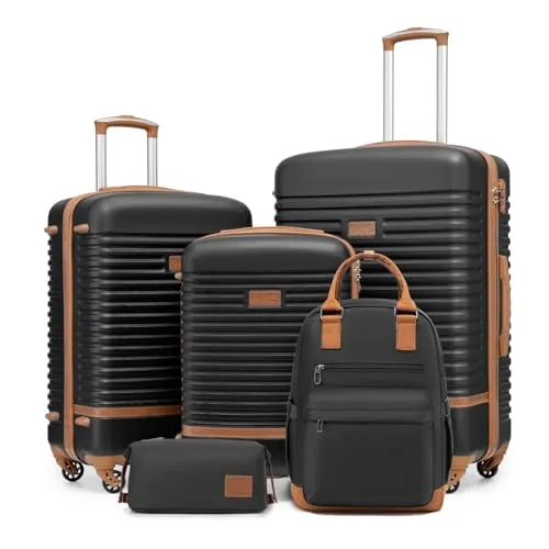 COOLIFE Koffer Set 5tlg, Reisekoffer Set mit Reiserucksack & Kulturbeutel | 20