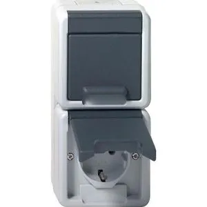 Gira 478030 Doppelsteckdose 16A 250V - Sonstige Elektroinstallationsartikel, senkrechte Doppelsteckdose mit Klappdeckel, ideal für sichere und flexible Nutzung in jedem Raum.