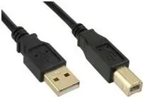 USB2.0 A-B 5m M-M Vergoldet Schwarz