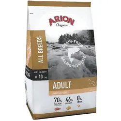 ARION Original Adult GRAIN-FREE - Dog Food with Salmon & Potato - 12 Kg - Hundefutter, 100% grainfrei und ideal für Hunde mit Nahrungsmittelunverträglichkeiten oder Allergien, sorgt für optimale Gesundheit mit hochwertigen Zutaten.
