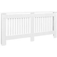 vidaXL Heizkörperabdeckung Weiß MDF 172 cm - Zubehör für Klima & Heizen - Stilvolle Heizkörperverkleidung aus hochwertigem MDF, bietet zusätzliche Ablagefläche und lässt Wärme ungehindert durchströmen.