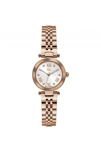 Gc Ladies Flair Crystal Watch Z02002L1MF - Damen Armbanduhr mit Swiss Made Quartz Uhrwerk, elegantes rose goldenes Design und 100m Wasserdichtigkeit – ideal für jeden Anlass.