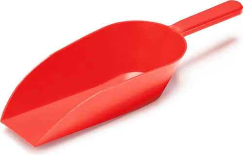 Garronda Futterschaufel ca. 500 g – ergonomische Schaufel für Futter, Granulat, Streu & Dünger – robuster Kunststoff – BPA-frei, leicht zu reinigen – GD-0153 Rot