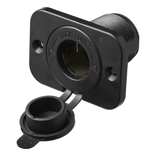 Zigarettenanzünder Einbau-Steckdose 12V/24V mit Kappe - Praktische Einbau-Steckdose für 12V/24V Fahrzeuge, ideal für den Einsatz im Auto, Wohnmobil oder Boot, schützt vor Staub und Schmutz durch praktische Kappe.