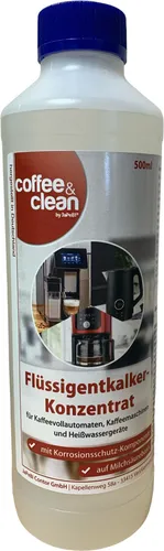 500ml Flüssigentkalker-Konzentrat auf Milchsäure-Basis mit Korrosionsschutz für DeLonghi und andere Kaffeevollautomaten