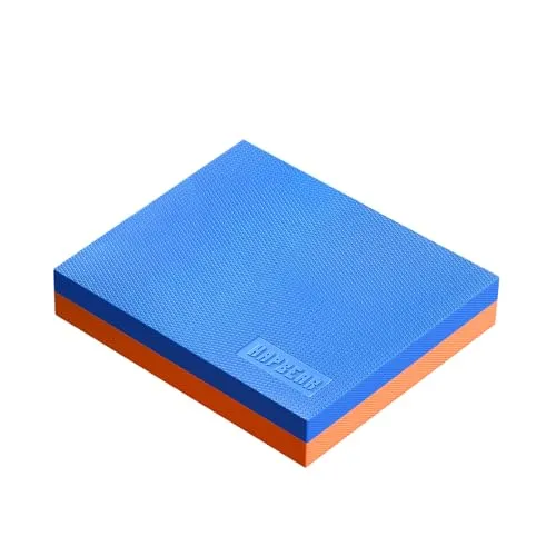 HAPBEAR Balance Pad - 40x33cm rutschfest Balance-Kissen,6cm Dickes Gleichgewichtskissen für Gleichgewicht, Stabilitätstraining, Physiotherapie & Fitness-Kissen,inkl Resistance Band-Blau