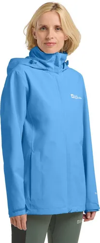 Jack Wolfskin Trailtime 2L Jacket W mid blue (C0454) S - Funktionsjacken für Damen, wasserdicht mit 10.000 mm Wassersäule, atmungsaktiv und nachhaltig, ideal für Outdoor-Abenteuer bei jedem Wetter.
