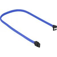 Sata III Kabel 90° sleeve blau, 60 cm