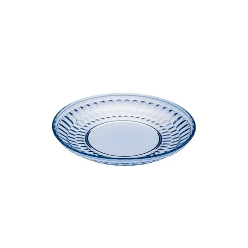 Villeroy und Boch - Boston col. Salatteller blue, dekorativer Teller für Salate und Desserts mit blauem Akzent, Kristallglas
