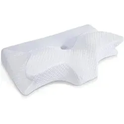 Nackenstützkissen Orthopädisch Memory Foam 70x40x8.5/14.5 cm Weiß