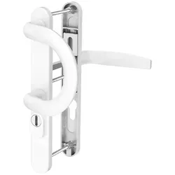 MS Beschläge Schmalrahmengarnitur Kernziehschutz Weiß PZ 92mm Bügelgriff/Drücker TS 71-86mm