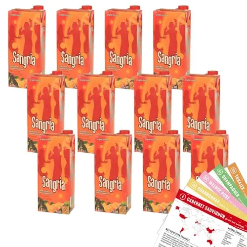 Sangria, süß, Tetra-Pak - fruchtiges Weinpaket für Sommerpartys - Rotwein Sangria im 1L Tetra-Pak, perfekt für sommerliche Anlässe, süß und frisch, ideal zum Servieren auf Eis mit Früchten.
