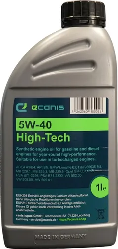 Motoröl 1 Liter 5W-40 A3/B4 SN ECANIS High-Tech synthetisch für diverse PKW