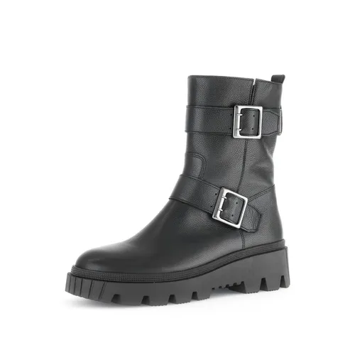 Gabor Damen Biker Boots - Warme, gefütterte Stiefeletten für den Winter - Wanderschuhe mit hochwertigem Narbenleder und warmem Innenfutter, ideal für kalte Tage und vielseitige Outfits.