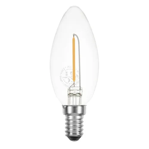 LED Filament Kerze 1W fast 15W klar E14 Glühlampe Fadenglühbirne warmweiß retro