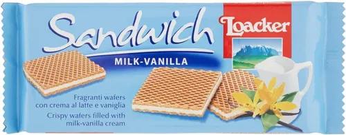 Loacker SANDWICH Milk-Vanilla Waffeln mit Milch- und Vanillecremefüllung 75g