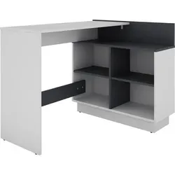 by Living Schreibtisch Berni - Weiß, 112 cm Breite - Kinderschreibtisch mit modernem Design, viel Stauraum und rechts oder links montierbar. Ideal für kreative Räume, jetzt mit 10€ Willkommens-Gutschein bei Newsletter-Anmeldung!