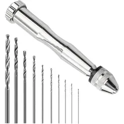 Handbohrer 10 Spiralbohrer 0,8-3,0mm Mini Zinklegierung Modellbau
