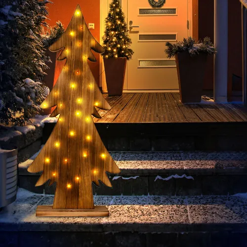 LED Stehlampe Weihnachtsbaum aus Pinienholz