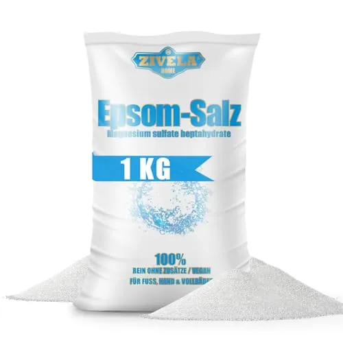 Epsom Salz 1kg | Epsom Salz Badesalz 1kg | Bittersalz Magnesiumsulfat | Pharmaqualität Badesalz