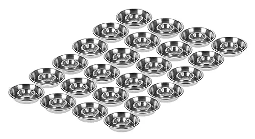 Metall Aschenbecher rund 13 cm - 24 Stück - Aschenbecher aus Metall im eleganten Design, ideal für Innen und Außen. Praktisches 24er Set mit 4 Zigarettenplatzhaltern, perfekt für Gastronomie und Events.