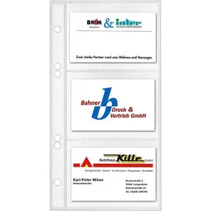 Veloflex Visitenkartenhüllen 5352000, 11 x 21cm, 10 Hüllen für je 6 Visitenkarten